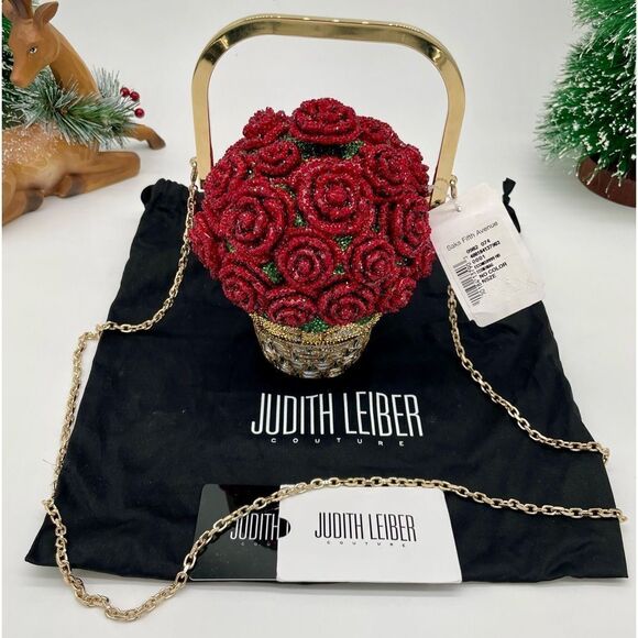 Judith Lieber couture Handbags - Women’s Judith Lieber bag of roses, crystal clutch bag made in Italy